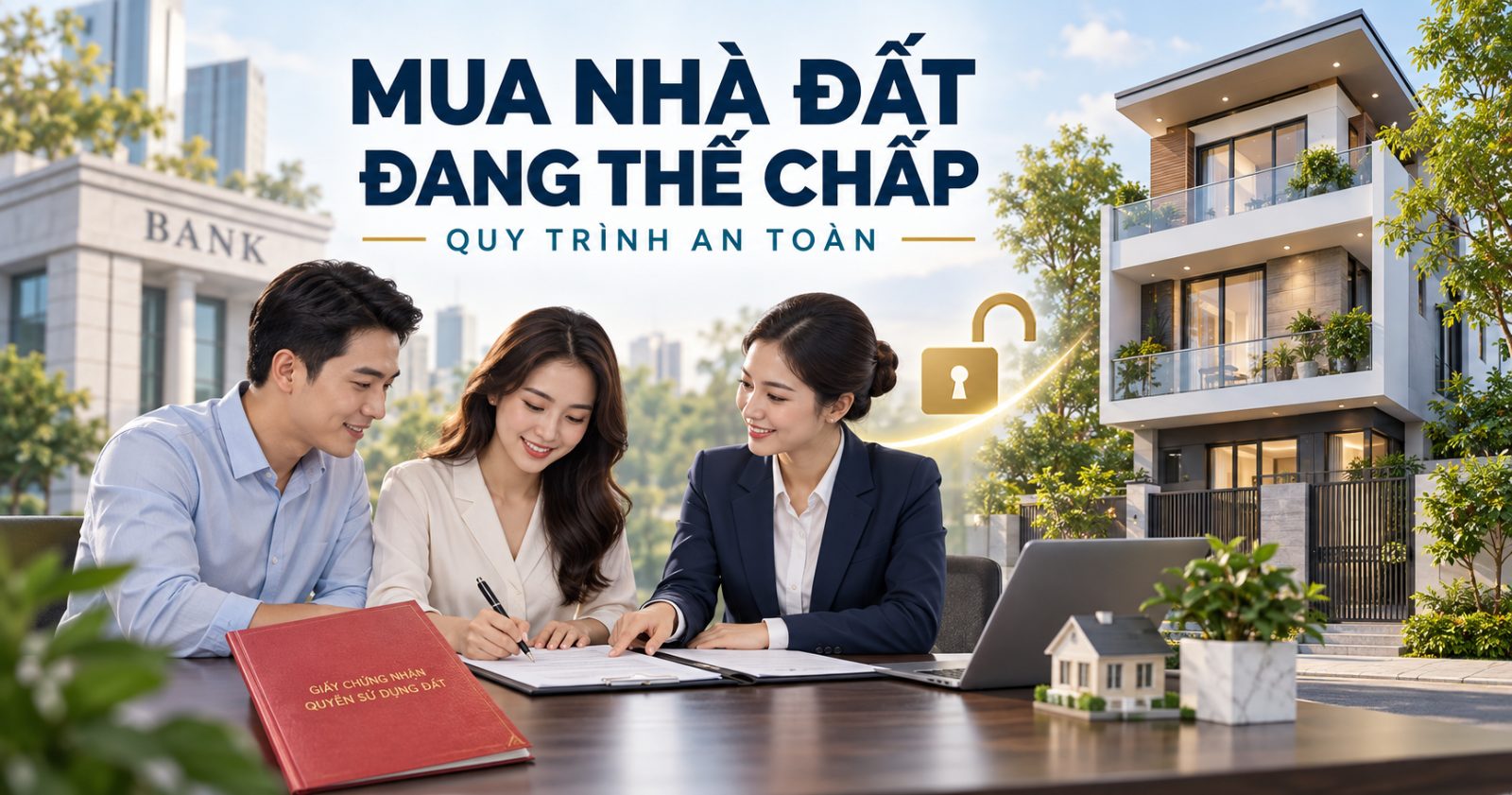 Mua nhà đất đang thế chấp ngân hàng: cách làm an toàn