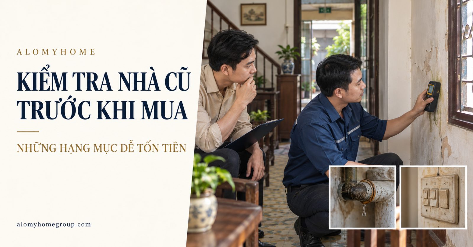 Kiểm tra nhà cũ trước khi mua: hạng mục dễ tốn tiền sửa nhất